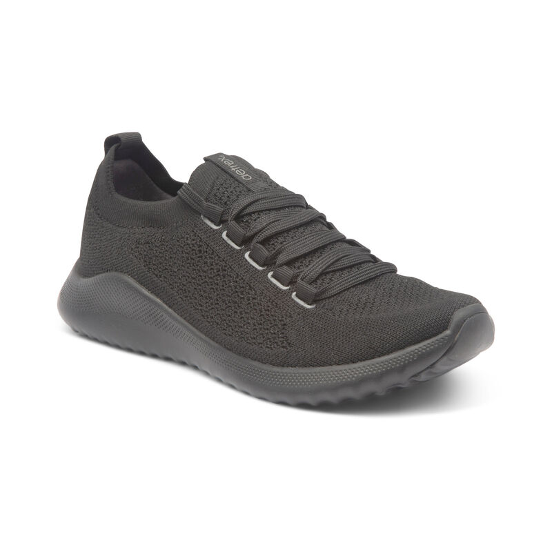 Aetrex Carly Arch Support Sneakers Damen Schwarz Grau | XMO8080XJ