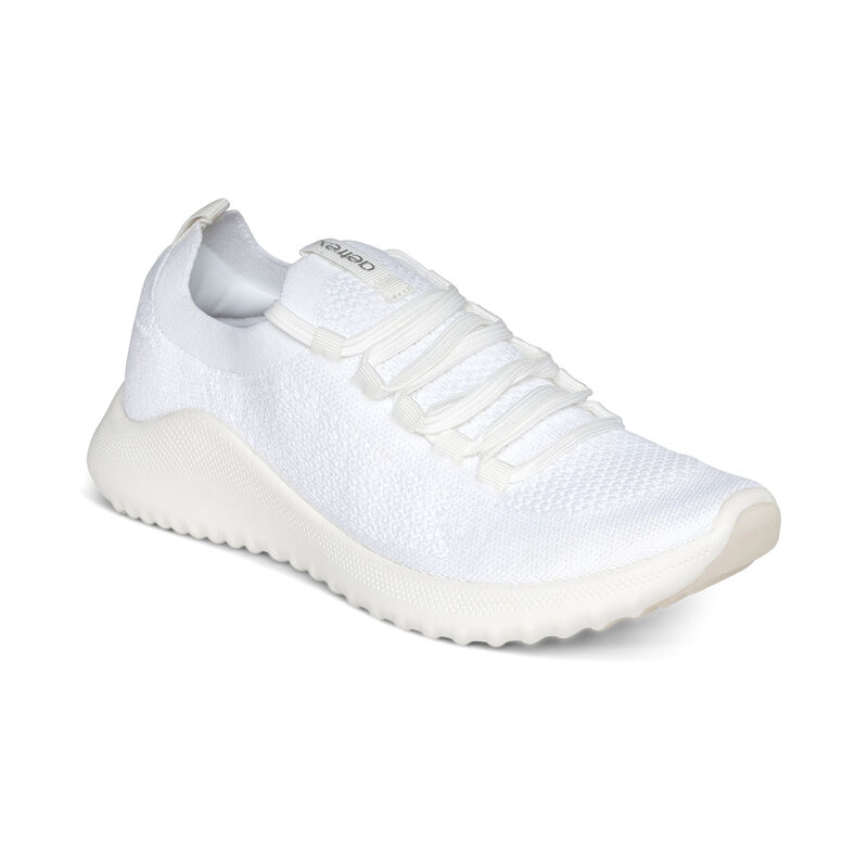 Aetrex Carly Arch Support Sneakers Damen Weiß | YTJ3362MS