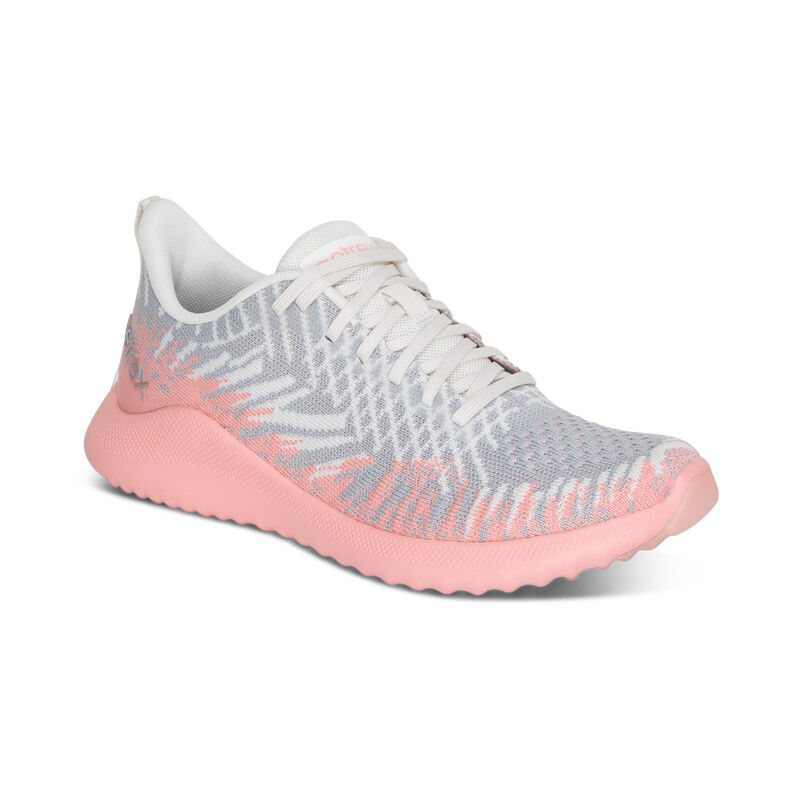 Aetrex Emery Arch Support Sneakers Damen Grau Rosa | SVG9955VO