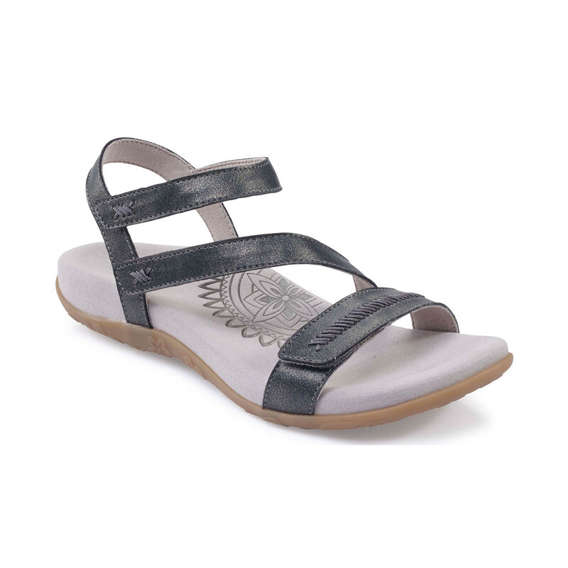 Aetrex Gabby Adjustable Quarter Riemen Sandalen Damen Blau Grau | ZZJ8621YB