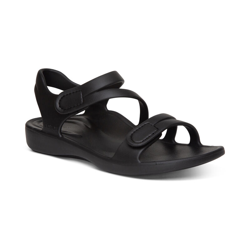 Aetrex Jillian Sport Wasser-Friendly Sandalen Damen Schwarz | AGU8591GF