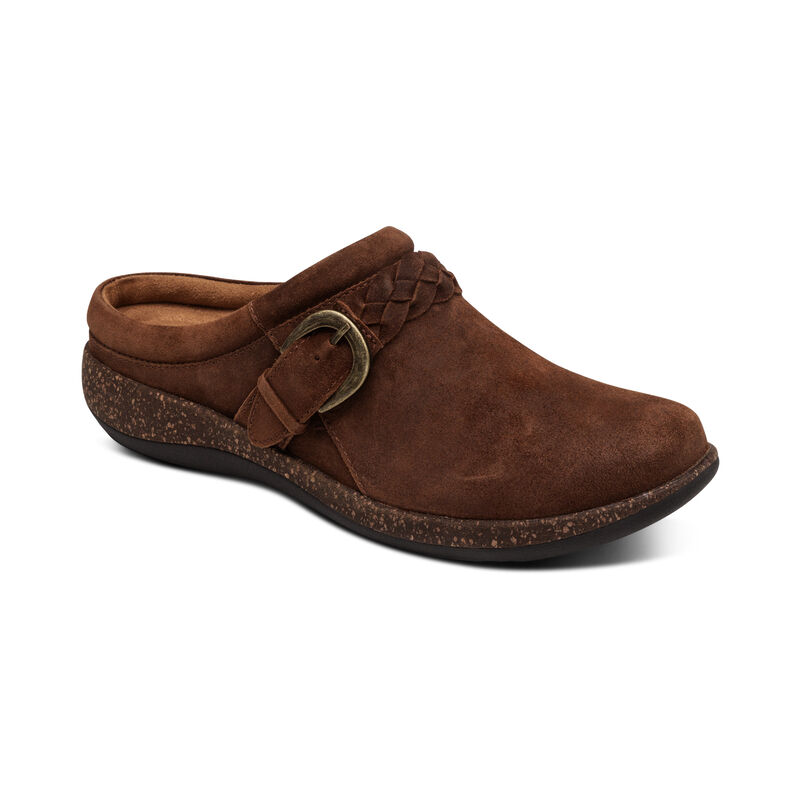 Aetrex Libby Kompfort Clogs Damen Dunkelbraun | HZA2730CQ