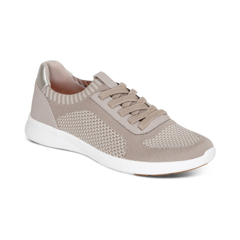 Aetrex Teagan Arch Support Sneakers Damen Beige | FSV8811BQ