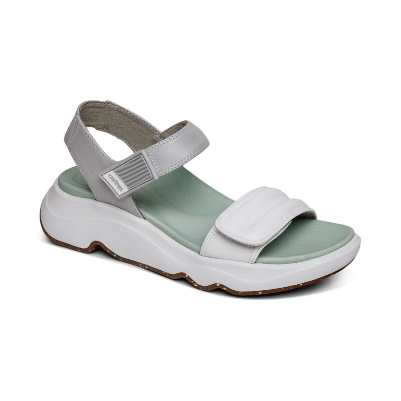 Aetrex Whit Wasser-Friendly Sport Plateau Sandalen Damen Weiß | LST3715YF