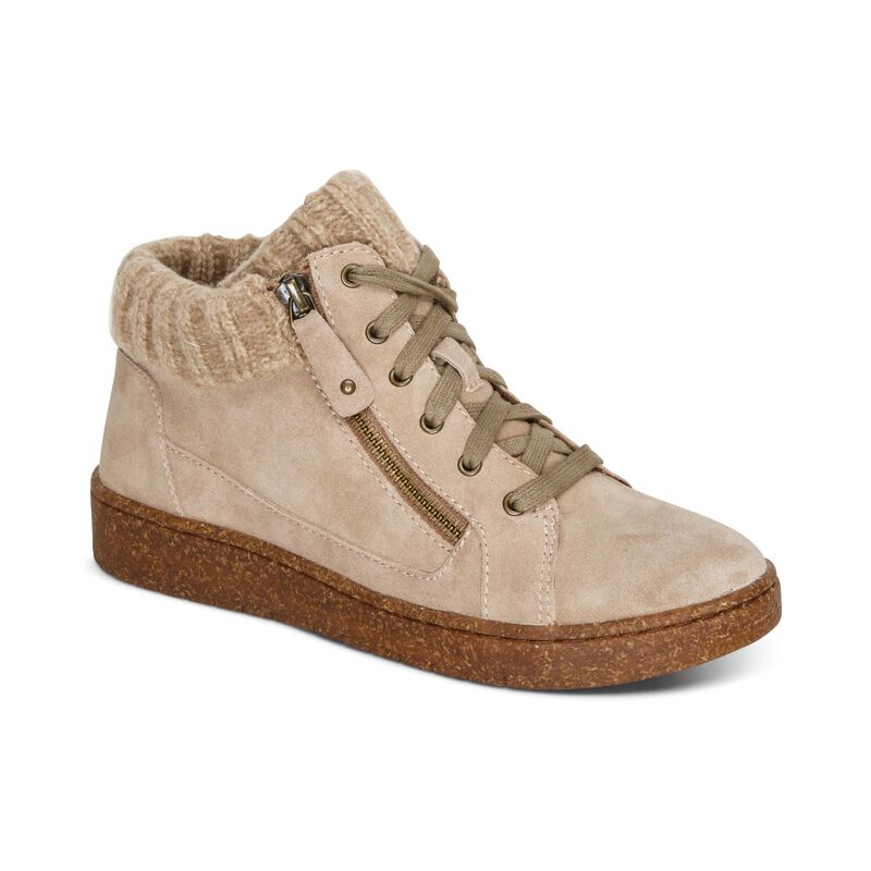 Aetrex Bonnie Arch Support Sneakers Damen Beige | VSX7797CA