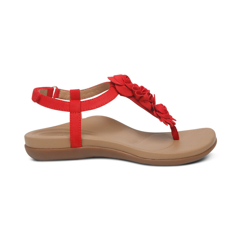 Aetrex Charli Tanga Sandalen Damen Rot | USA308GE