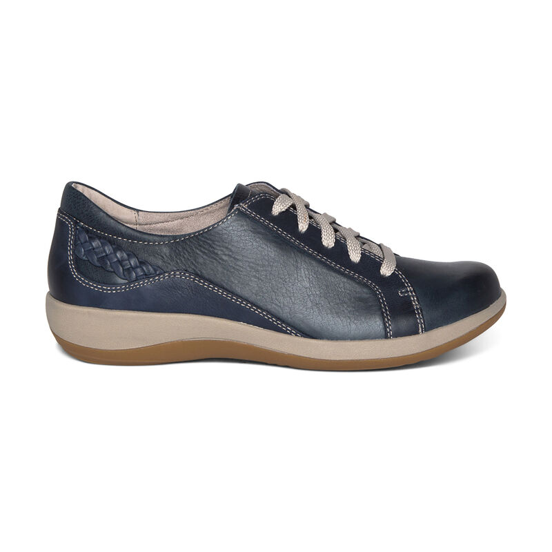 Aetrex Dana Spitze Up Oxford Schnürschuhe Damen Navy | IZJ609LO