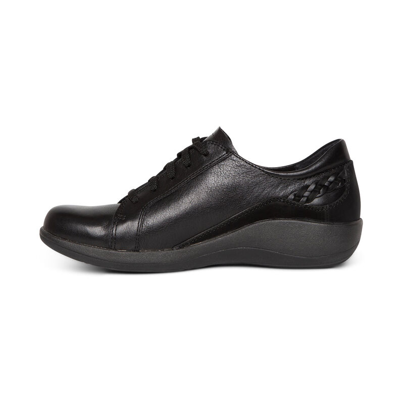 Aetrex Dana Spitze Up Oxford Schnürschuhe Damen Schwarz | OKE2254VU