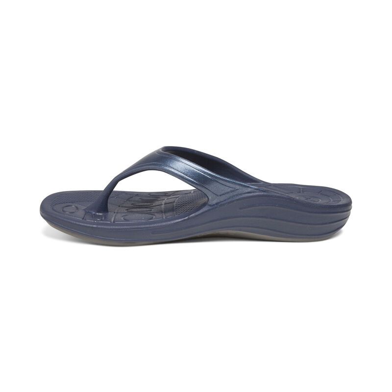 Aetrex Fiji Orthotic Flip Flops Damen Navy | AGD8876KK