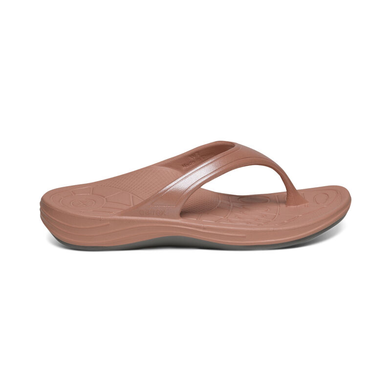 Aetrex Fiji Orthotic Flip Flops Damen Rosa | NMF5997KT