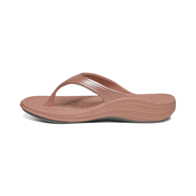 Aetrex Fiji Orthotic Flip Flops Damen Rosa | NMF5997KT