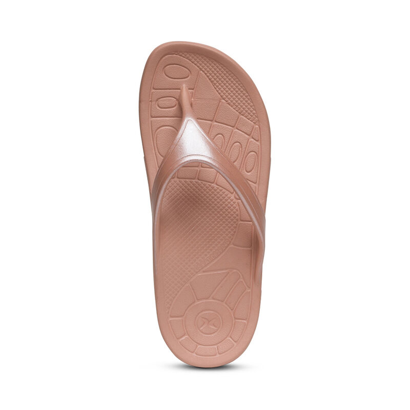 Aetrex Fiji Orthotic Flip Flops Damen Rosa | NMF5997KT