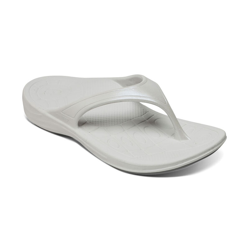 Aetrex Fiji Orthotic Flip Flops Damen Weiß | JQZ5673YP