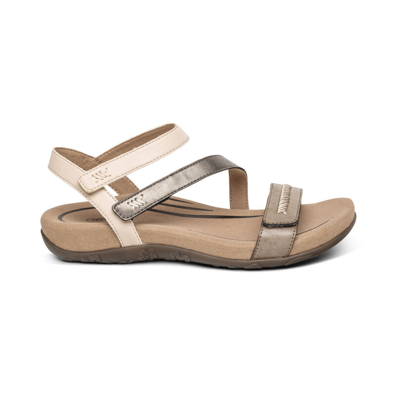 Aetrex Gabby Adjustable Quarter Riemen Sandalen Damen Mehrfarbig | TBF7341AM