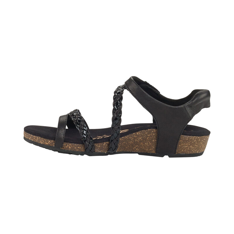 Aetrex Jillian Braided Quarter Riemen Sandalen Damen Schwarz | TBM6481DJ