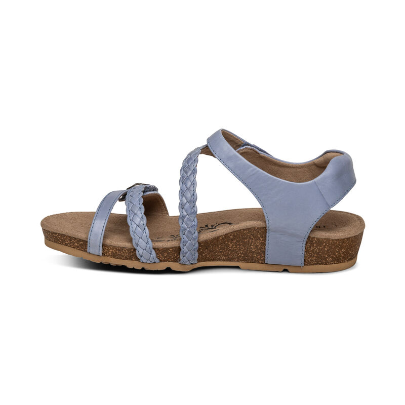 Aetrex Jillian Braided Quarter Riemen Sandalen Damen Blau | ZXW2573CK