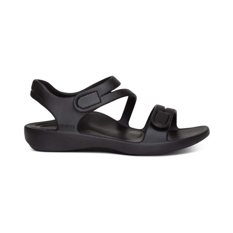 Aetrex Jillian Sport Wasser-Friendly Sandalen Damen Schwarz | AGU8591GF