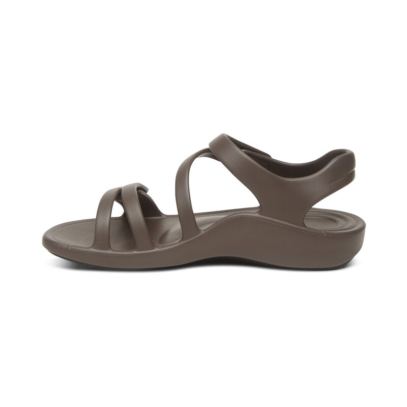 Aetrex Jillian Sport Wasser-Friendly Sandalen Damen Dunkelgrau | AVT9130DC