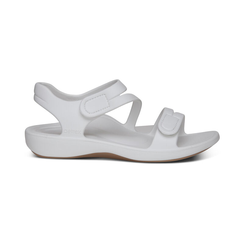 Aetrex Jillian Sport Wasser-Friendly Sandalen Damen Weiß | EYH5421SS