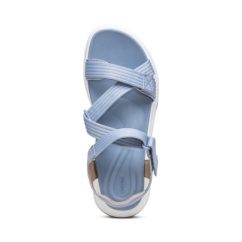 Aetrex Marz Adjustable Sport Plateau Sandalen Damen Blau | IEK8690ZZ