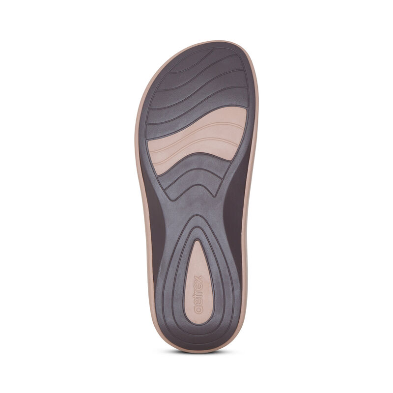 Aetrex Maui Orthotic Flip Flops Damen Beige | BDH6539KA