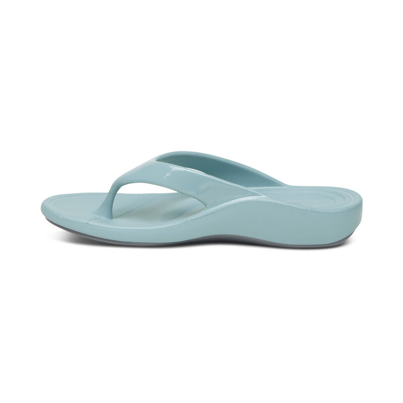 Aetrex Maui Orthotic Flip Flops Damen Blau | JRT2696SZ