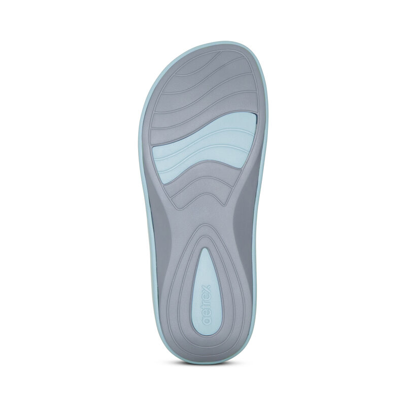 Aetrex Maui Orthotic Flip Flops Damen Blau | JRT2696SZ