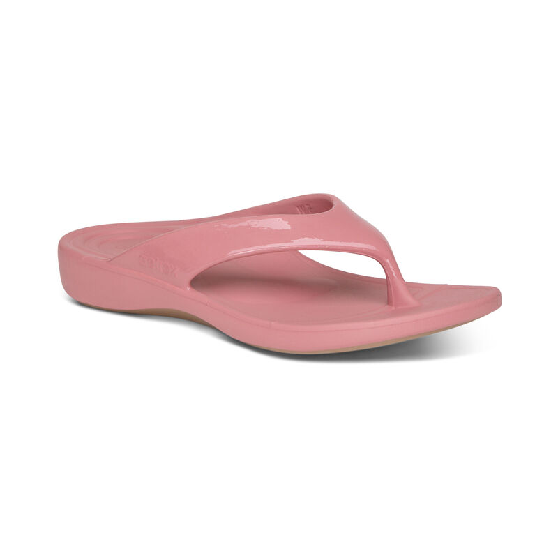 Aetrex Maui Orthotic Flip Flops Damen Rosa | PVN4049XJ