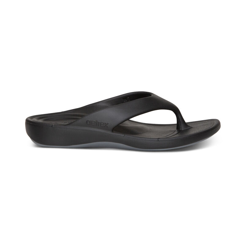 Aetrex Maui Orthotic Flip Flops Damen Schwarz | HYJ9683TE