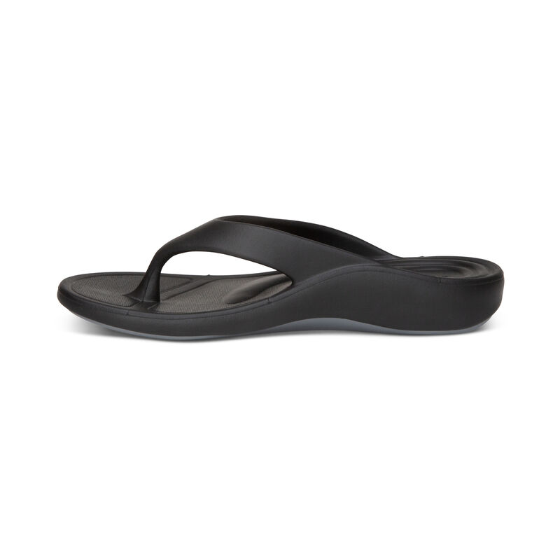 Aetrex Maui Orthotic Flip Flops Damen Schwarz | HYJ9683TE