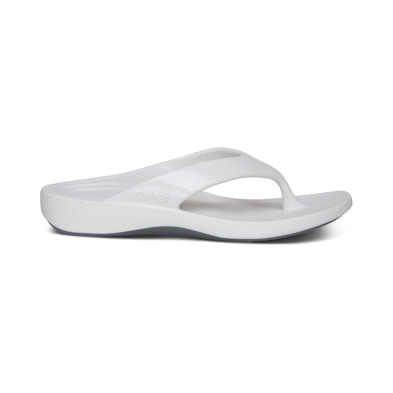 Aetrex Maui Orthotic Flip Flops Damen Weiß | KAO3936WG