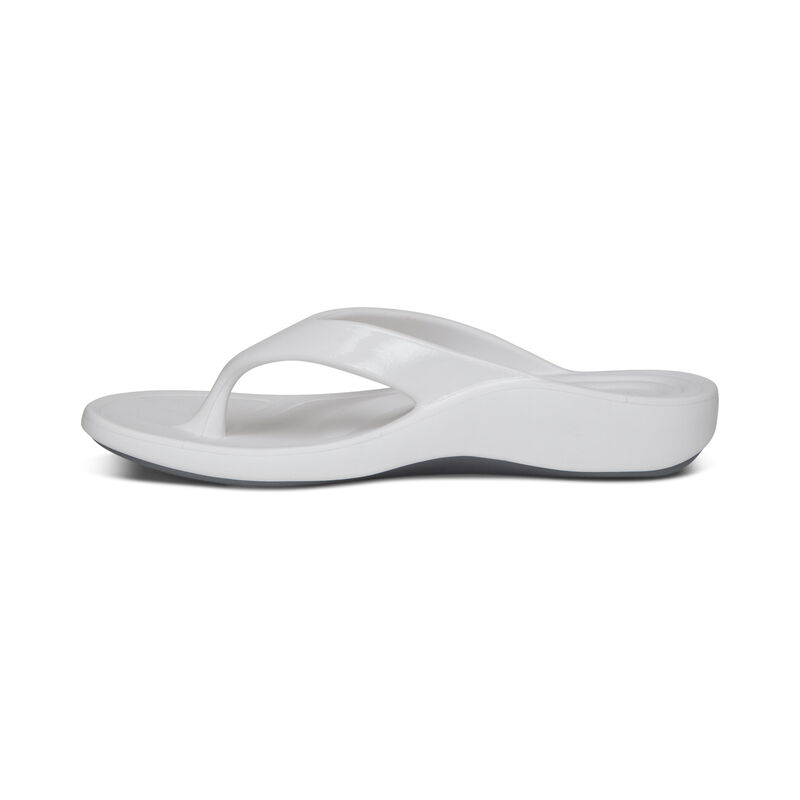 Aetrex Maui Orthotic Flip Flops Damen Weiß | KAO3936WG