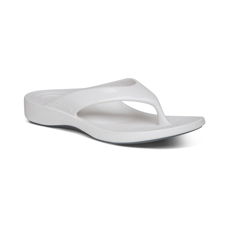 Aetrex Maui Orthotic Flip Flops Damen Weiß | KAO3936WG