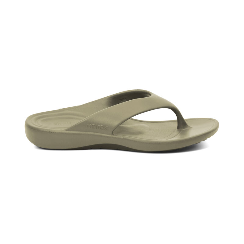 Aetrex Maui Orthotic Flip Flops Herren Grün | LAU9144MV