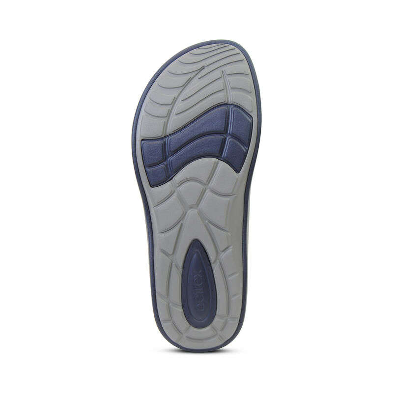 Aetrex Maui Orthotic Flip Flops Herren Navy | KHN4583XZ