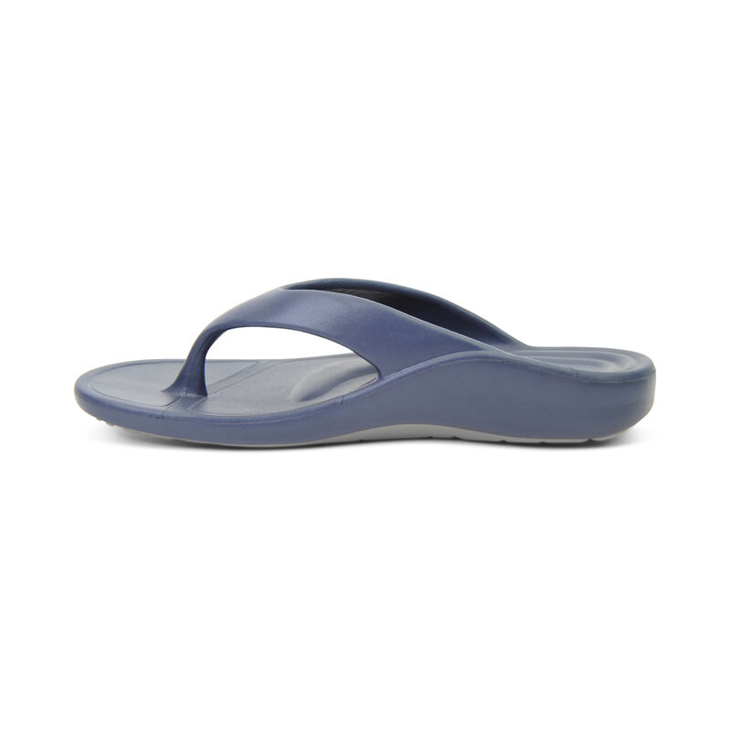 Aetrex Maui Orthotic Flip Flops Herren Navy | KHN4583XZ