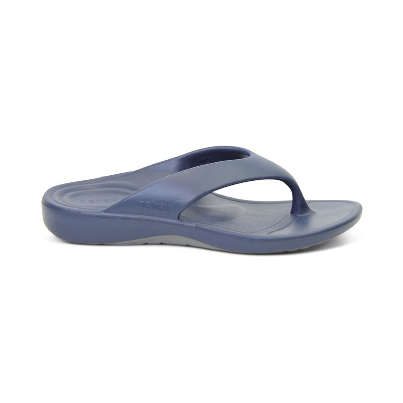 Aetrex Maui Orthotic Flip Flops Herren Navy | KHN4583XZ