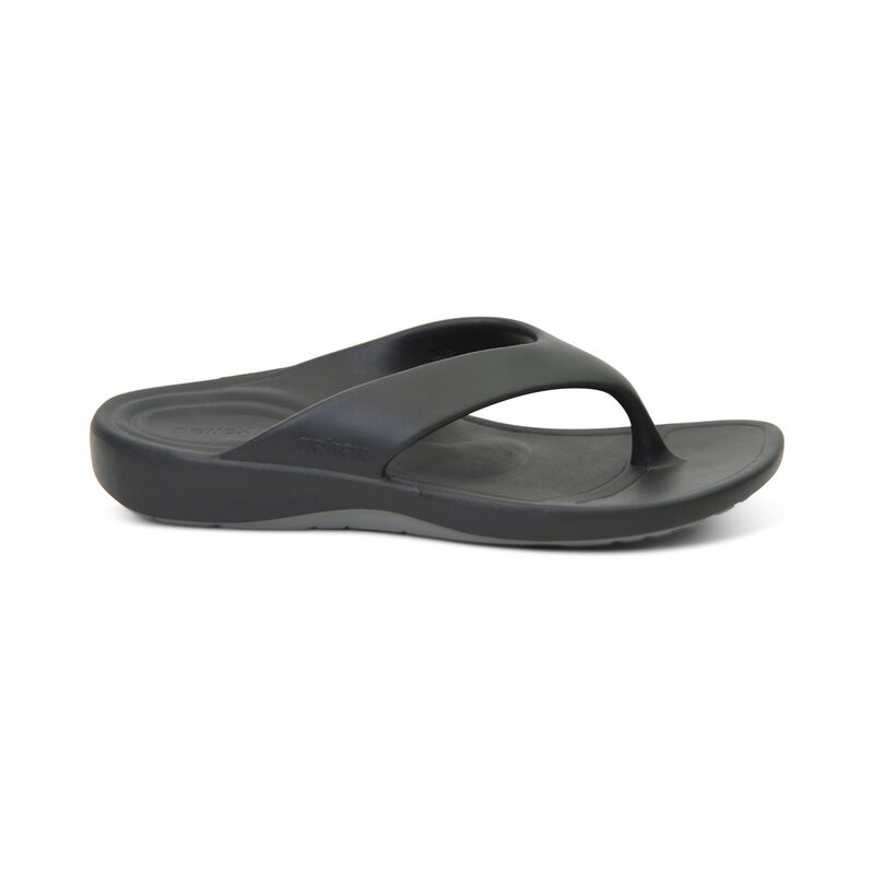 Aetrex Maui Orthotic Flip Flops Herren Schwarz | YPB5746KN