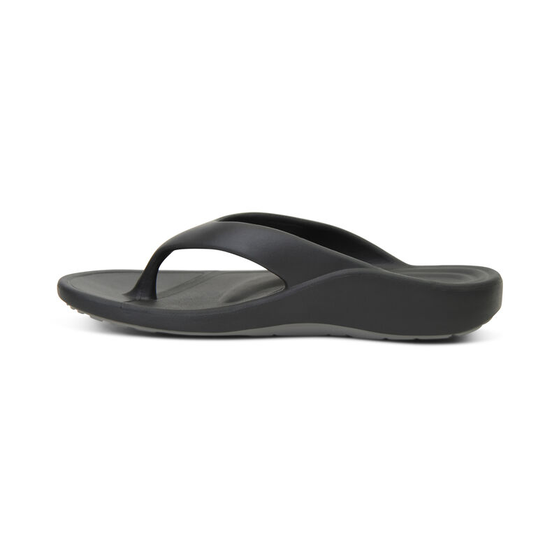 Aetrex Maui Orthotic Flip Flops Herren Schwarz | YPB5746KN