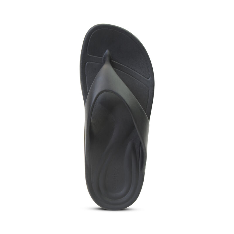 Aetrex Maui Orthotic Flip Flops Herren Schwarz | YPB5746KN