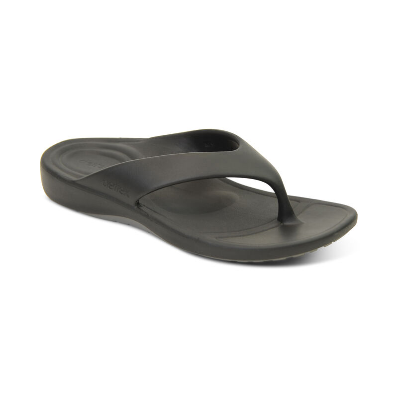 Aetrex Maui Orthotic Flip Flops Herren Schwarz | YPB5746KN