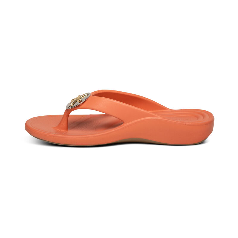 Aetrex Maui Starfish Orthotic Flip Flops Damen Orange | JQJ10054IL