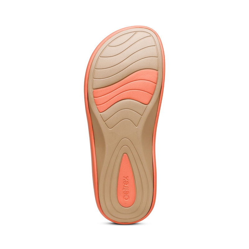 Aetrex Maui Starfish Orthotic Flip Flops Damen Orange | JQJ10054IL