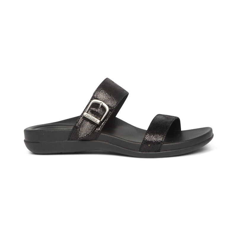 Aetrex Mimi Wasser-Friendly Sandalen Damen Schwarz | QYE1140IU