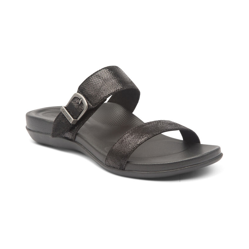 Aetrex Mimi Wasser-Friendly Sandalen Damen Schwarz | QYE1140IU