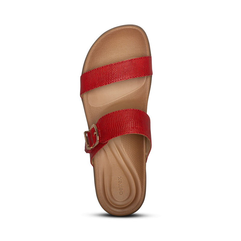 Aetrex Mimi Wasser-Friendly Sandalen Damen Rot | ZUE1980RL