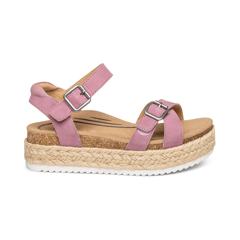 Aetrex Paula Plateau Sandalen Damen Lila | DHK5217YL