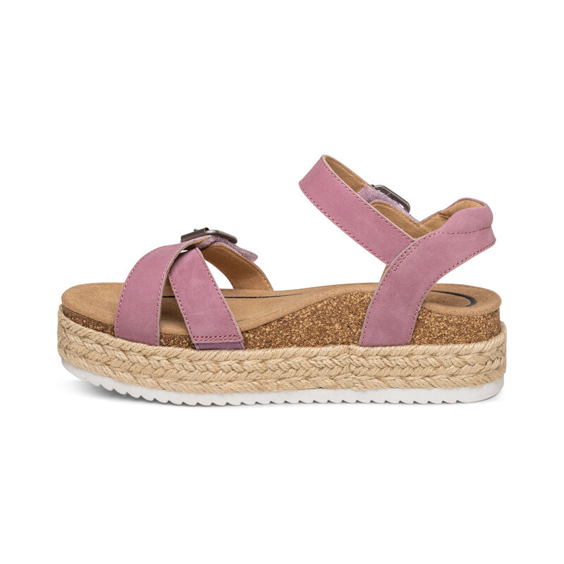 Aetrex Paula Plateau Sandalen Damen Lila | DHK5217YL