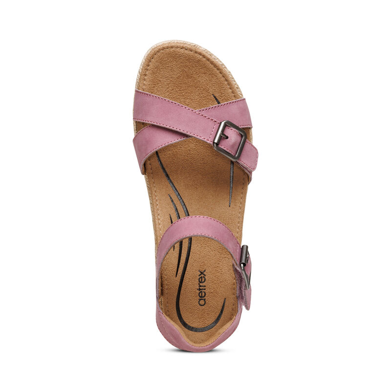 Aetrex Paula Plateau Sandalen Damen Lila | DHK5217YL