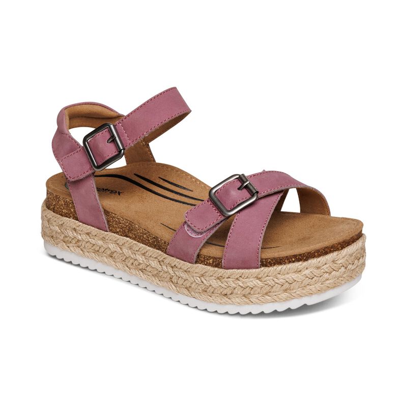 Aetrex Paula Plateau Sandalen Damen Lila | DHK5217YL